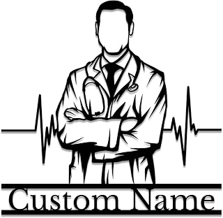 Personalized Customized Doctor Metal Wall Art, Hospital Decoration, Black Metal Furniture Decoration (Doctor D)