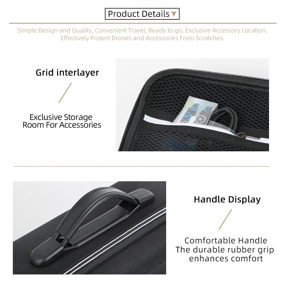 Lito X1 Custodia da trasporto, custodia rigida portatile per DJI Lito X1 Fly More Combo, telecomando RC2 o RCN3, batteria e accessori per cavi, Nero , Custodia