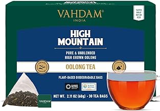 VAHDAM, High Mountain Oolong Tea Bags (30 Count) Non GMO, Gluten Free | Naturally High Grown Oolong Tea Leaves - Light & Floral | Individually Wrapped Pyramid Tea Bags | Direct from Source
