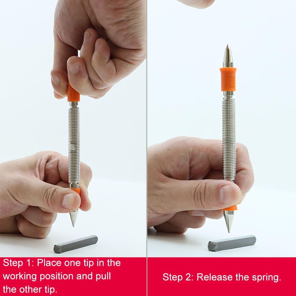 TopHomer 5-PCS Multitool Nail Setter Set, Door Hinge Setter Tools, Dual Head Nail Set, Dual Head Spring Punch, Hammerless Cold Chisel, Hinge Pin Remover Punch
