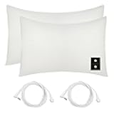 2PCS Grounding Pillowcase with Grounding Cord, King Conductive Grounding Pillow Cases for Better Sleep, Beige, 20x36 inch
