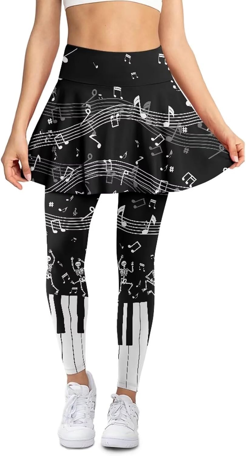 Tennis Skirt with Leggings for Women Golf Skirted Leggings Workout Running Gym Active Skort Pants XS-3XL