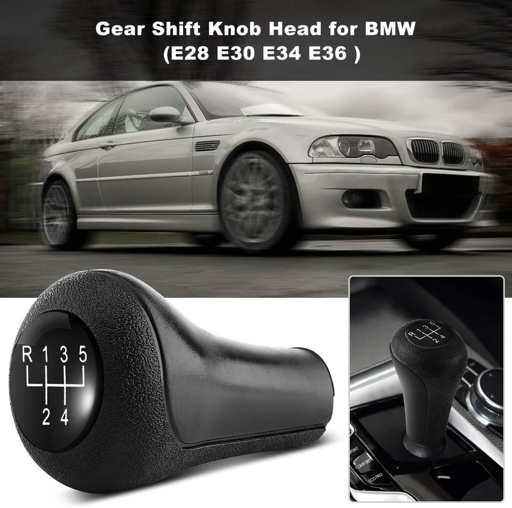 EVGATSAUTO 5 Speed Manual Car Gear Shift Knob Stick E28 E30 E34 E36 Black
