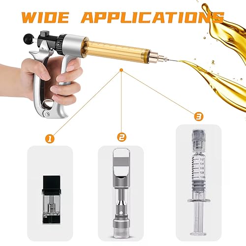 Miniatura 2 de Llenadora de máquina de llenado de cartuchos, portátil de mano calentada con 2 tubos y 10 agujas
