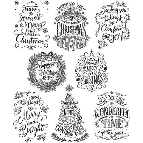 RK-HYTQWR Greetings Silicone Clear Seal Stamp DIY Scrapbooking Embossing Photo Album Decor,Christmas Wishes PVC Seal Cover