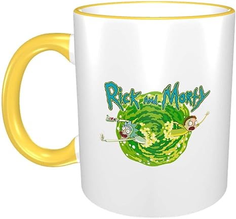 Amazon Co Jp マグカップ リックアンドモーティ 電子レンジ温め 食洗機対応 350ml 円筒形 湾曲ハンドル コーヒーカップ 真空断熱 取手付き コーヒーの容器 4色 ホーム キッチン