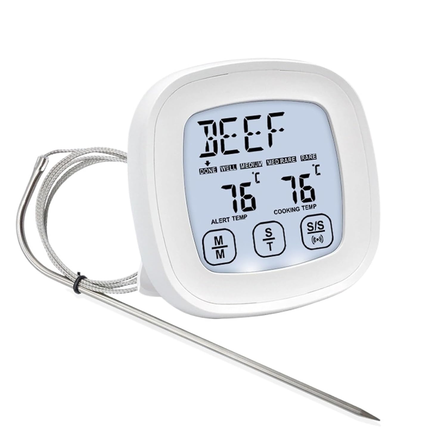 Meat Thermometer Digital BBQ Temperature Meter Kitchen Stainless Meat Probe Thermomter for Oven Grill