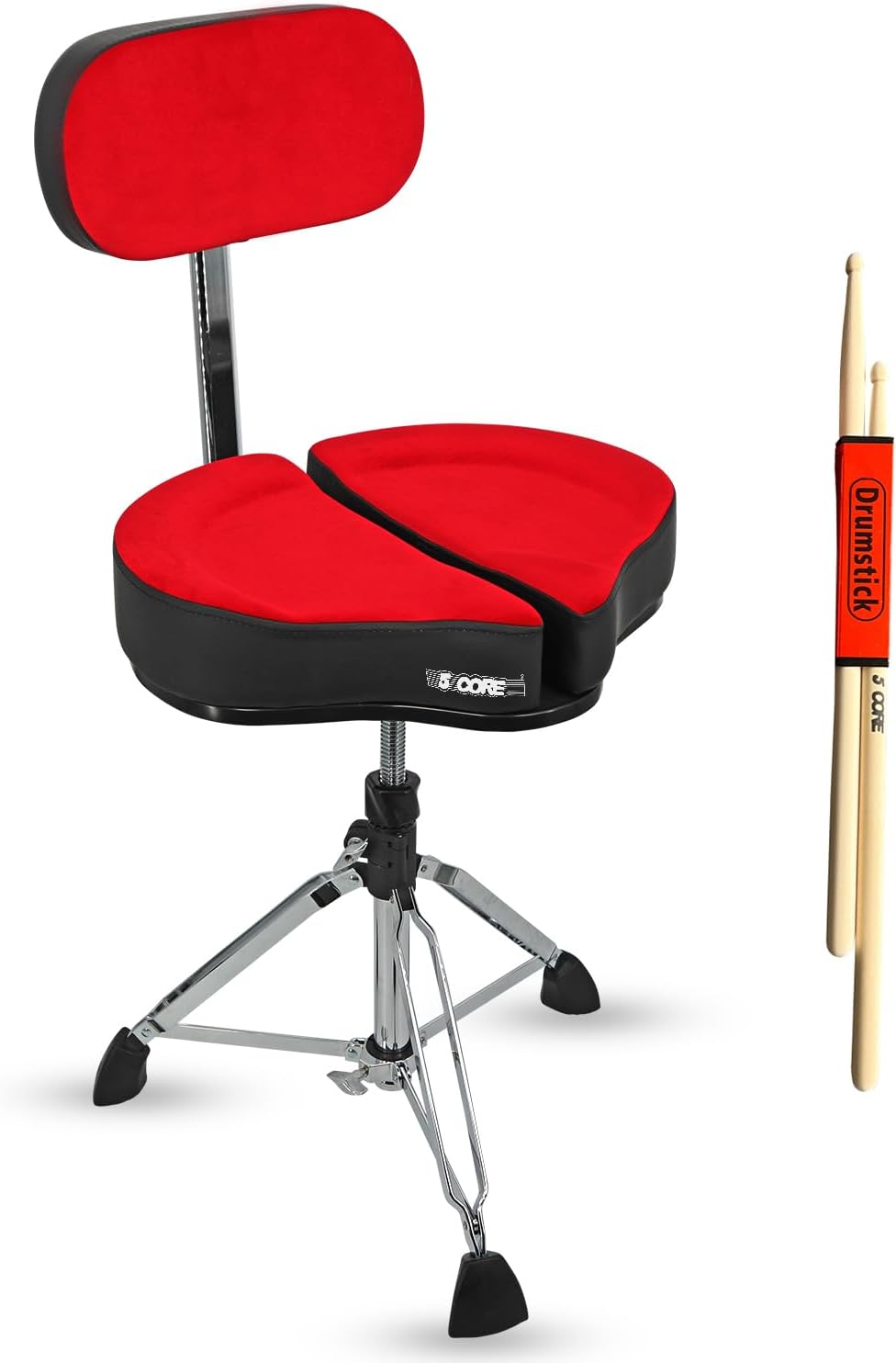 5コアドラムスローン背もたれ付き厚手パッド入り高密度スポンジシート調節可能なギタースツールオートバイスタイルサドルミュージックチェア
