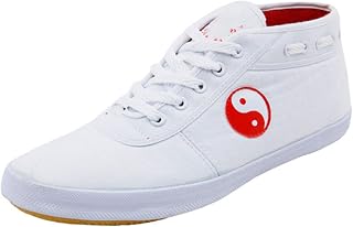 Zapatos Tai chi Lona,Zapatos De Boxeo Kung fu Tai chi,Zapato De Artes Marciales para Hombres y Mujeres Zapato de Práctica Kung Fu Taekwondo Ligero Calzado Deportivo(Size:42EU,Color:Blanco)