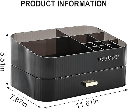 Miniatura 3 de BREIS Organizador de maquillaje con cajón apilable, organizador grande de tocador de baño para escritorio, tocador, almacenamiento ideal para