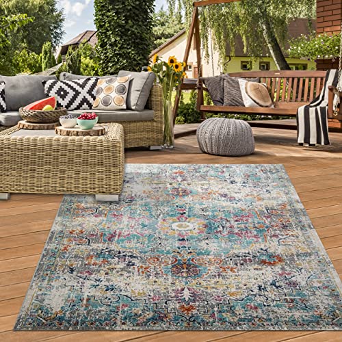 Teppich-Traum Orient Teppich Schlafzimmer In- & Outdoor Balkon Vintagestyle bunt Größe 160x230 cm