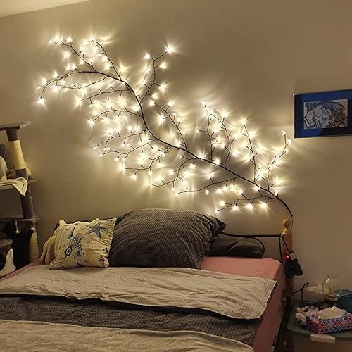 Vines For Home Decor, 7.5Ft Christmas Swags Decorations Indoor Walls Decor Artificial Tree Branches 144 Leds Lighted Willow Vine Lights For Walls House Bedroom Living Room Decor Aesthetic (1Pcs) #TOP3