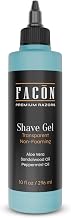 Facón Transparent Shaving Gel for Men w/Aloe Vera, Cooling Menthol, Peppermint & Sandalwood Oil Scent – Clear Non Foaming Straight Razor Shave Gel, Barber Shaving Gel to Prevent Razor Bumps, 10 fl oz