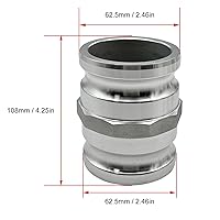 Vista 5 de Tipo de aluminio AA Cam y ranura adaptador de carrete, 2" Camlock macho x 2" Camlock macho