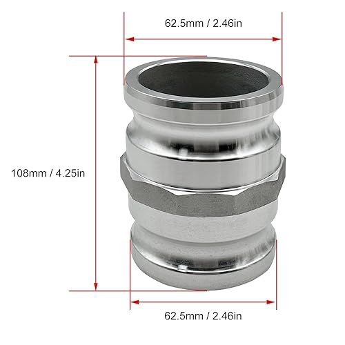 Vista 5 de Tipo de aluminio AA Cam y ranura adaptador de carrete, 2" Camlock macho x 2" Camlock macho