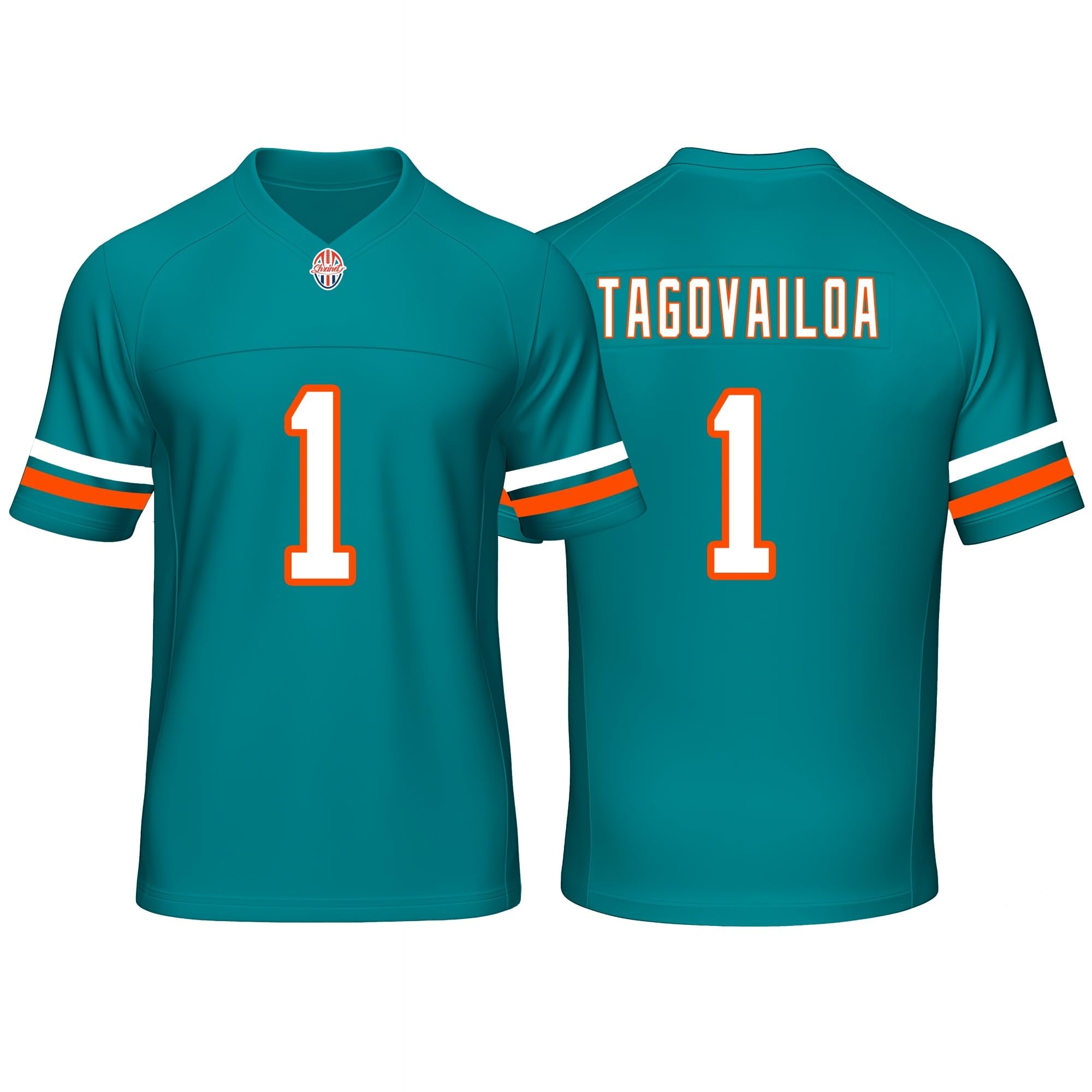 Custom Mens/Youth Football TUA Stitched T-Shirt for Sports Fan TAGOVAILOA Green No Brand/Logos