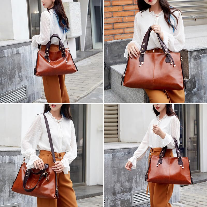 Grande Borsa Bauletto da Donna Hobo Borsa a spalla Borsa a mano con Tracolla in Pelle Sintetica Sacchetto Tote Borse Manici Donne Borsetta Borsa a tracolla Verde