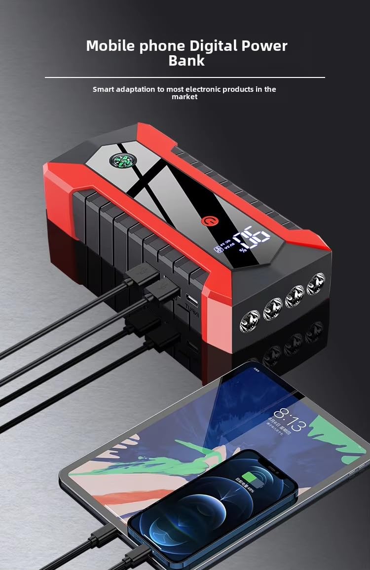 StickersLab - Avviatore di emergenza Auto Batteria Booster Starter Power Bank Portatile 12v 99800mAh