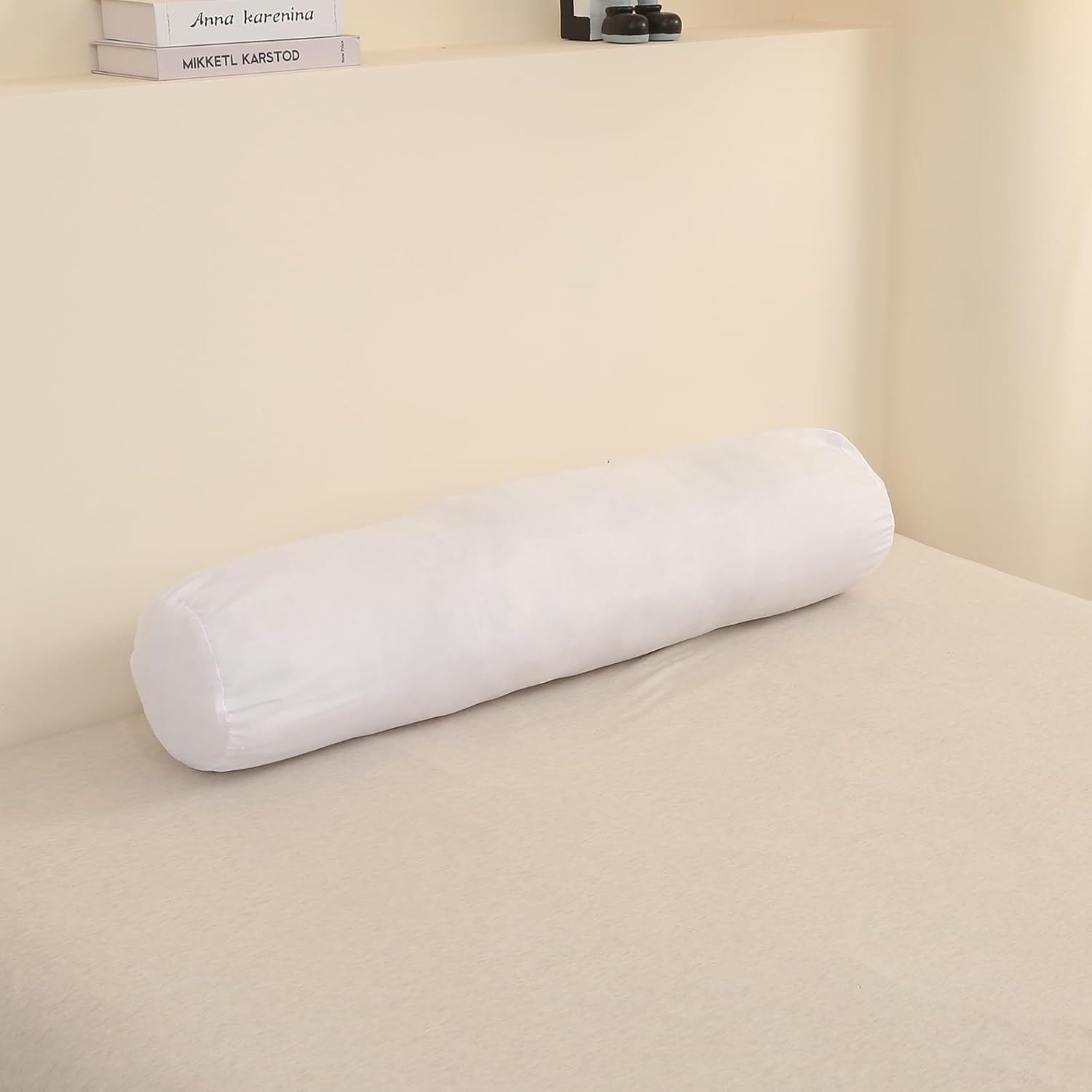 Cylindrical Body Pillow with Removable Velvet Cover – Plush Polyester Fill, Multiple Sizes for Back, Leg & Pregnancy Support, Sofa & Bed Decor (Hemp Color, 47.24 * 7.87in)