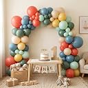 FunHot Colorful Balloons, 50 Pcs Boho Balloons, 12 Inch Retro Orange Green Yellow Apricot Latex Balloon, Rainbow Helium Balloon for Birthday Wedding Baby Shower Son Boho Summer Party Decorations gallery image