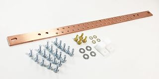 19" HORIZONTAL RACK COPPER BUS BAR KIT - 3/16" X 1" X 19" - BB-HOR-T-1-19-K1 - COMPARE TO SBHB119K