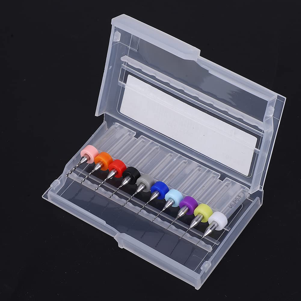 10pcs Carbide PCB Drill Bits Set, 0.3-1.2mm CNC Rotary Drilling Tool for PCB Engraving, CNC Drilling