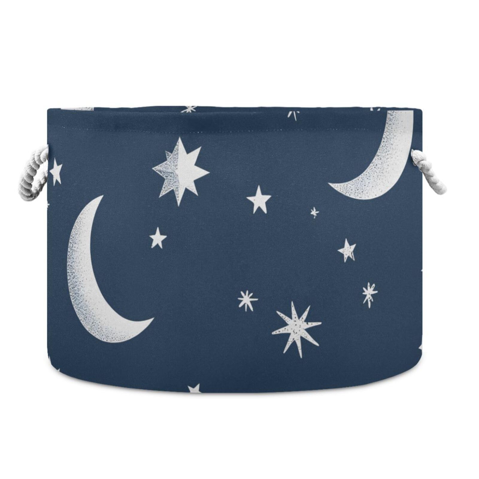 Panier de rangement ALAZA cadeau de naissance design lune et étoiles en tissu