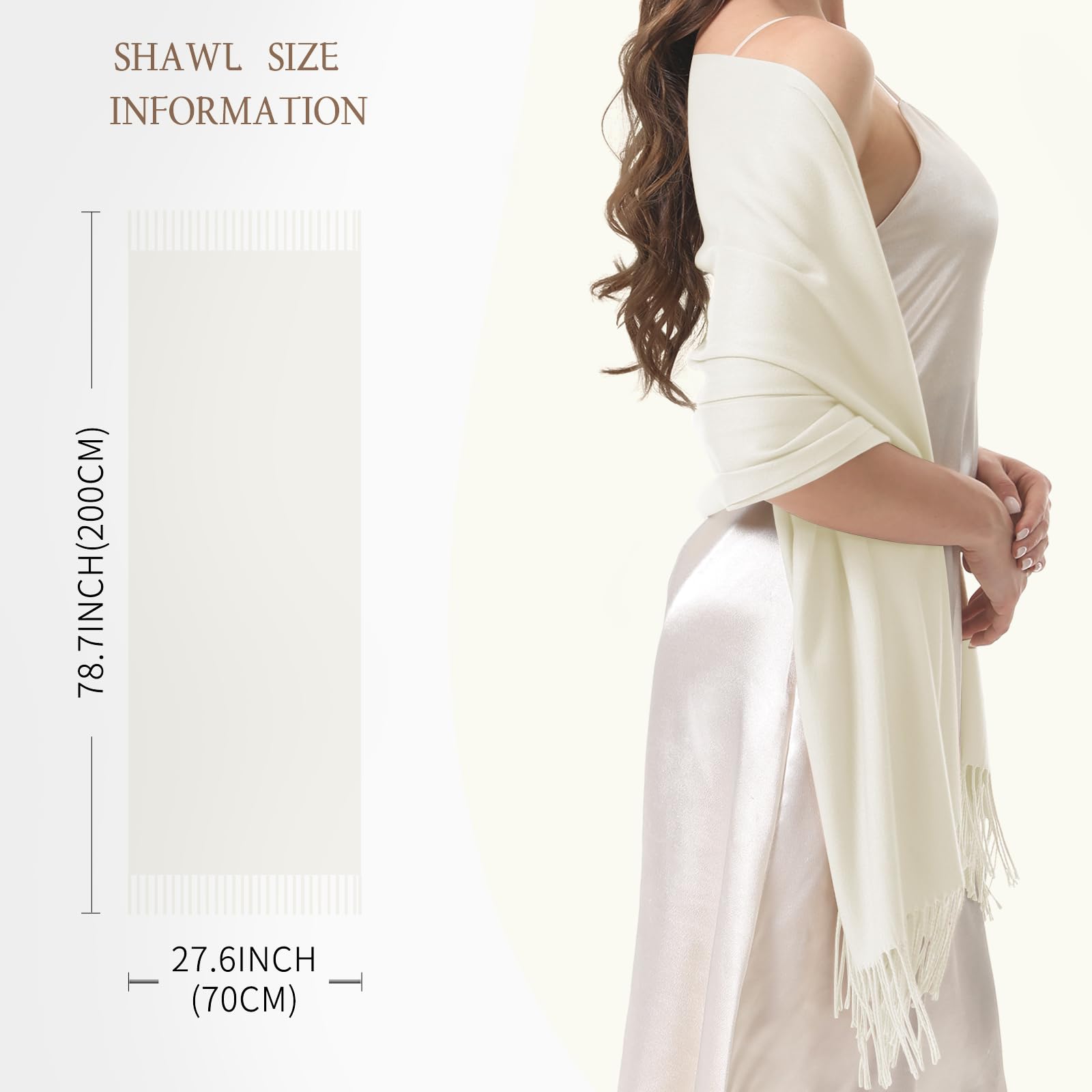 Pashmina Schal Damen Festliche Stola für Abendkleid Tücher Schultertuch Geschenk für Winter Hochzeit Herbst Braut Party