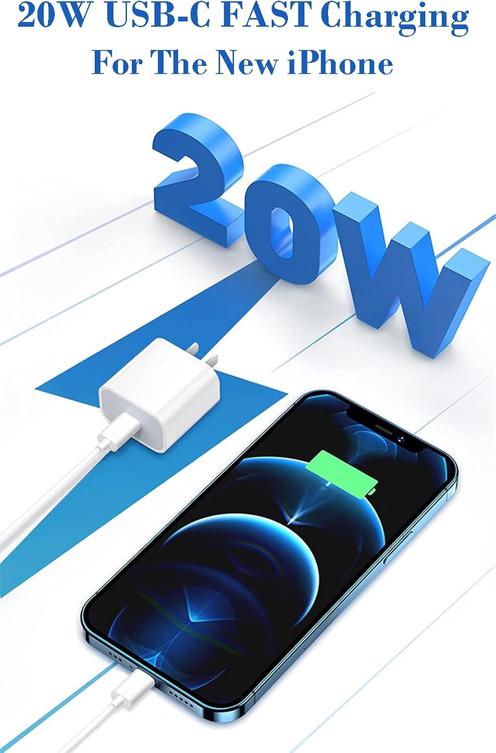 Discount [Apple MFi Certified] iPhone Fast Charger, Veetone 2 Pack 20W USB C Power Delivery Wall Charger Plug with 6FT Type C to Lightning Quick Charge Sync Cable for iPhone 13/12/11/XS/XR/X 8/SE/iPad/AirPods