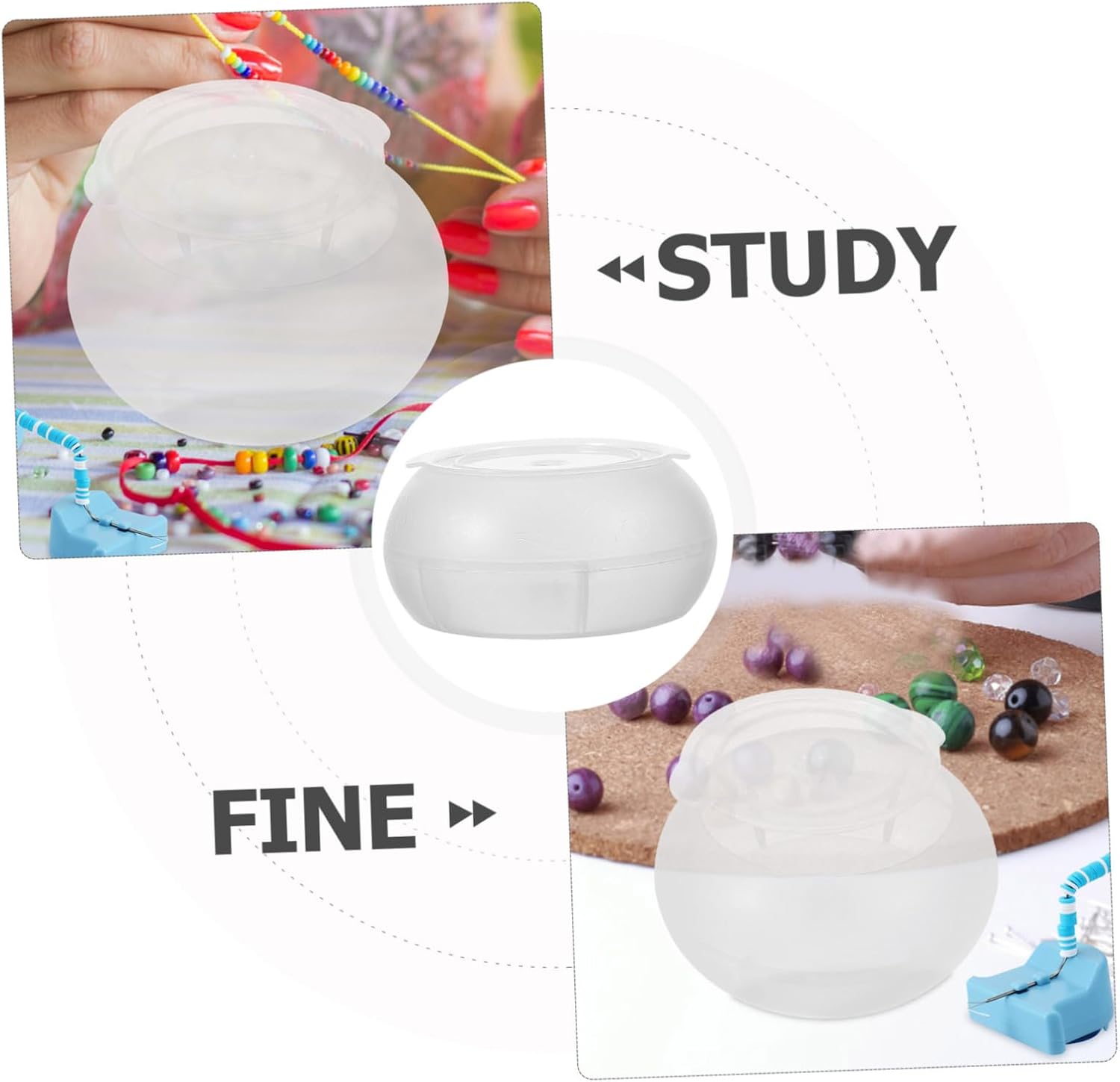 HAPINARY Beading Bowl Bead Bowl for Jewelry Making Convenient Crafting Tool for Bead Necklace and Anklet Creation for Projects and Accessories