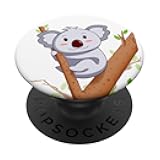 Koala Bear Hanging on Tree Koalified Cute Animal Gift PopSockets Grip and Stand for Phones and Tablets