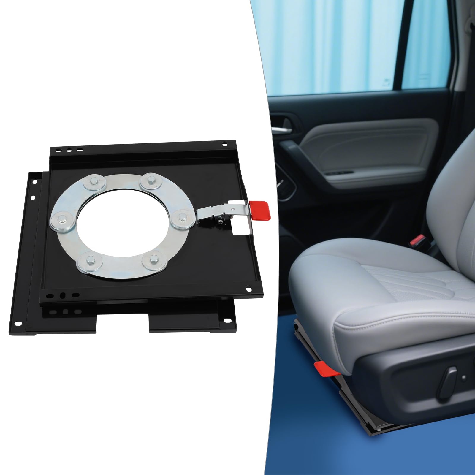 Base pivotante à 360° - Console rotative universelle - 48 x 48 cm - Pour sièges de Fiat Ducato X250, Citroën Relay et Peugeot Boxer (à partir de 2007) (côté passager)