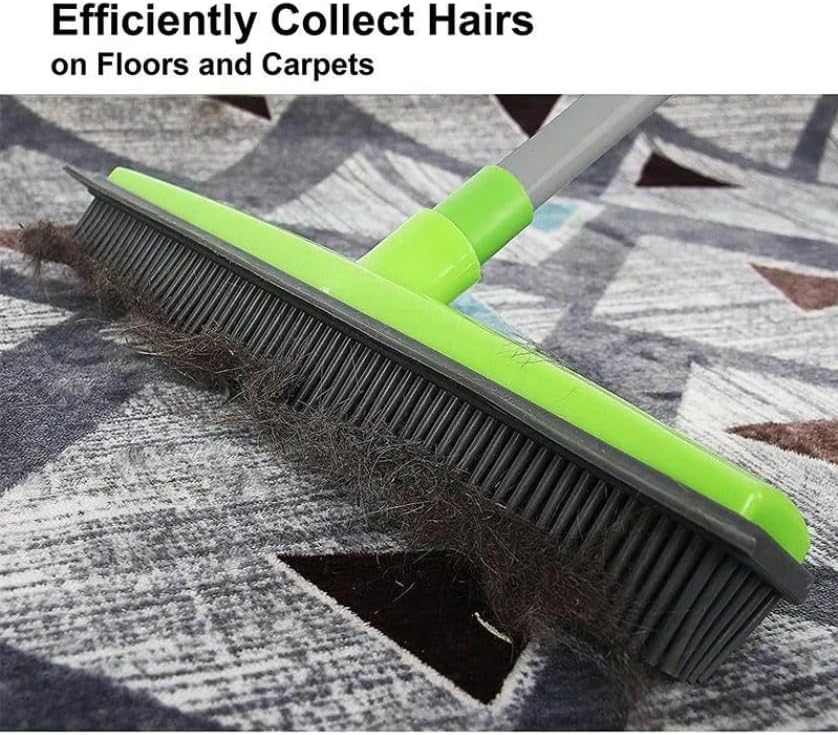 Ultimate Pet Hair Removal Broom | Adjustable Dog & Cat Hair Remover for Carpet | ShedStopper Tool for Effortless & Quick Pet Hair Cleaning—Perfect for Multi-Pet Homes(Green)