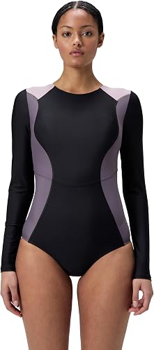 Speedo Colorblock Longsleeve Back Traje de baño de una Pieza para Mujer, Anthrac