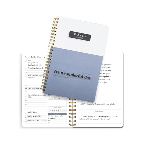 Agenda diaria por hora sin fecha, bloc de notas organizador para prioridades, lista de tareas, planificador de comidas, tareas diarias, ingesta de