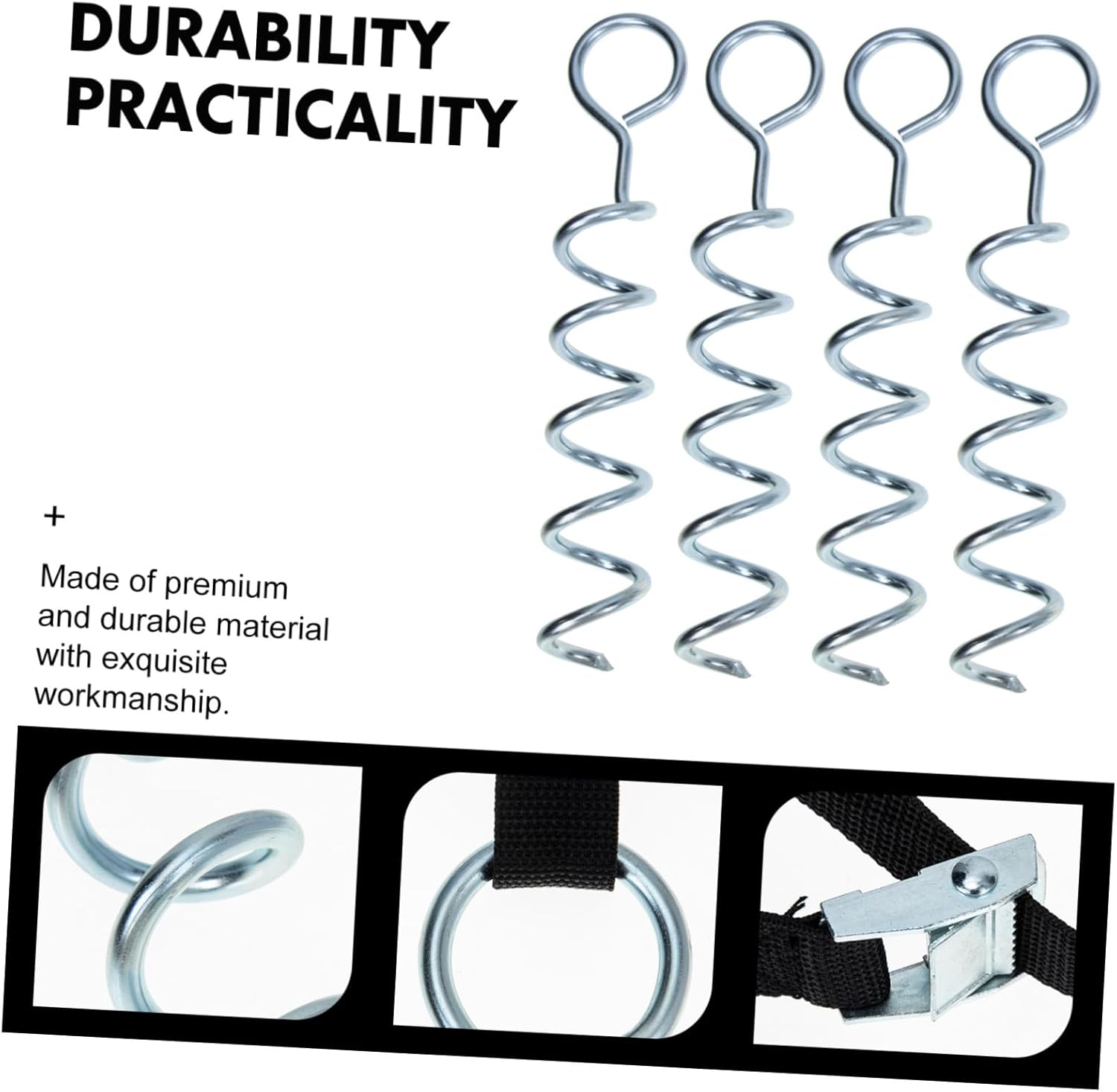 GALPADA 1set Wear-Resistant Spiral Ground Anchor for Dogs Lightweight Portable Dog Tie-Out Stake for Camping Tents and Canopies Secure Your Outdoor Adventures