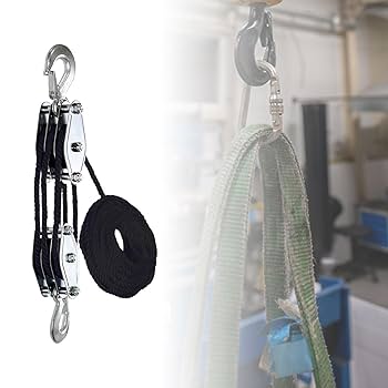 高い所へ荷物を上げる際に‼️滑車0.3Tとザイルの直径約11〜12mm、長さ