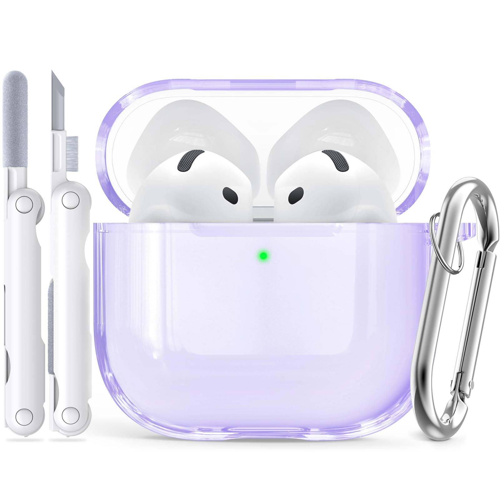 Amazon | Inesore for AirPods4 ケース クリア (2024) カラビナ