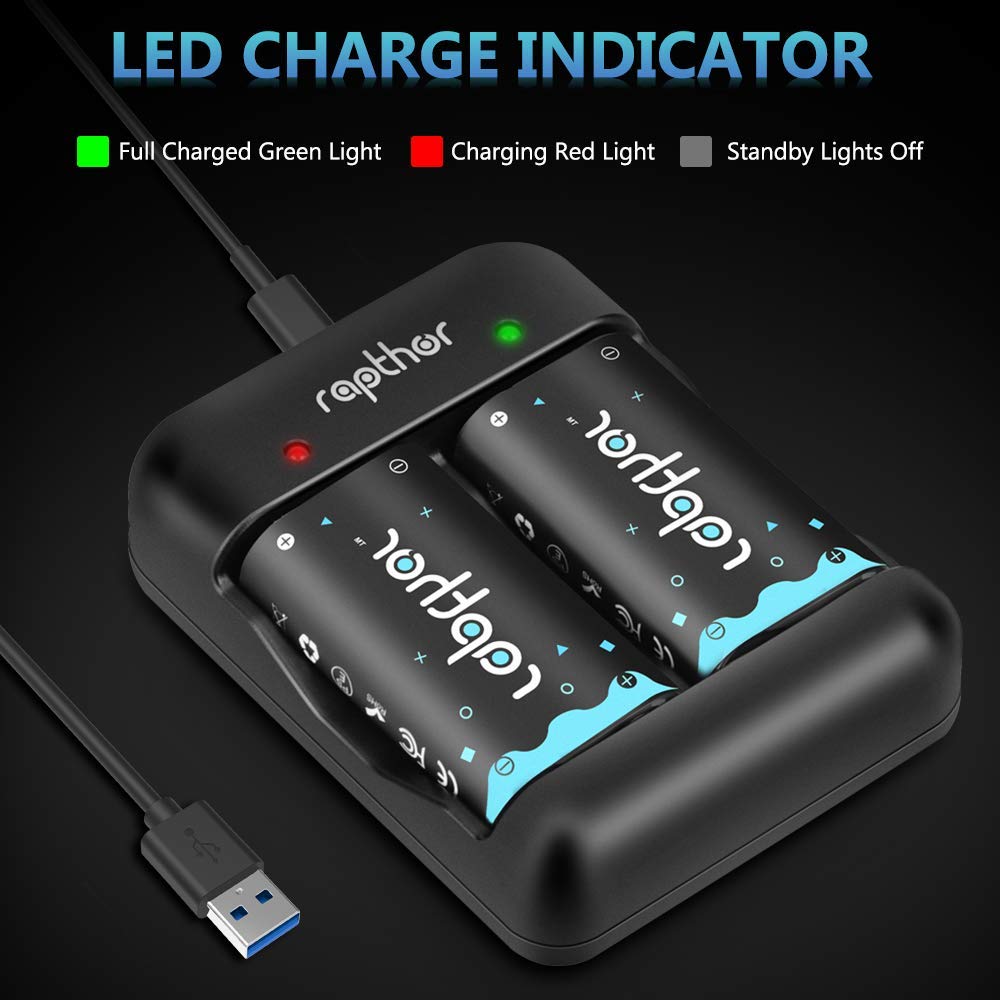 Rapthor Chargeur compatible avec batterie Xbox NI-Mh pour Xbox Series X&S/Xbox One S/Xbox One X/Xbox One Elite/Xbox One
