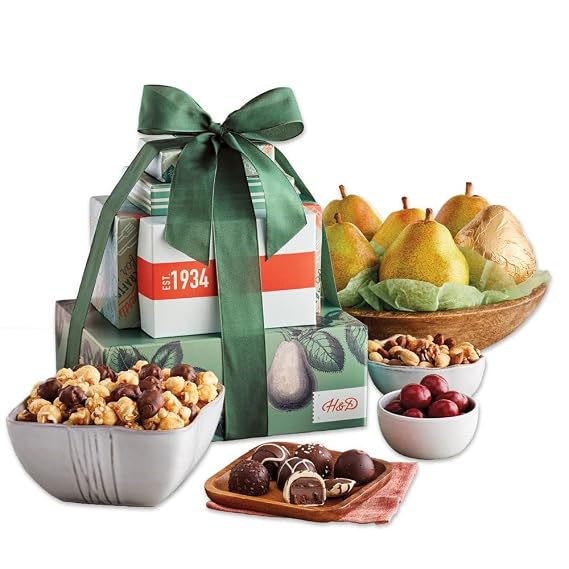 Harry & David Tower Of Treats Food Gift Basket, Fruit & Nut 