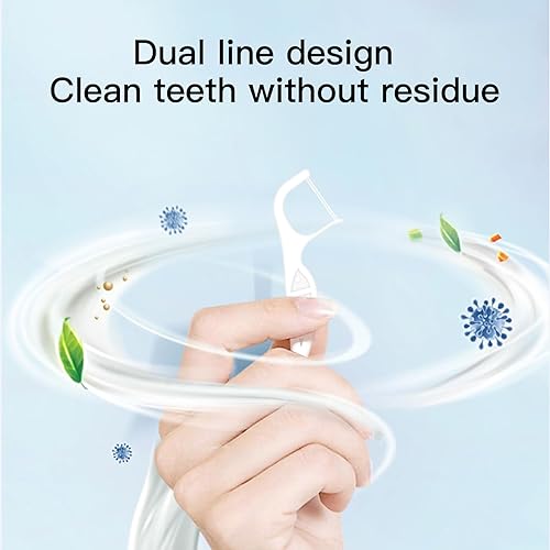 Miniatura 6 de Hilo dental Ortho Double Line - Púas de hilo dental de doble línea, cuidado bucal súper limpio, cómodo, 100 palillos de dientes, las mejores