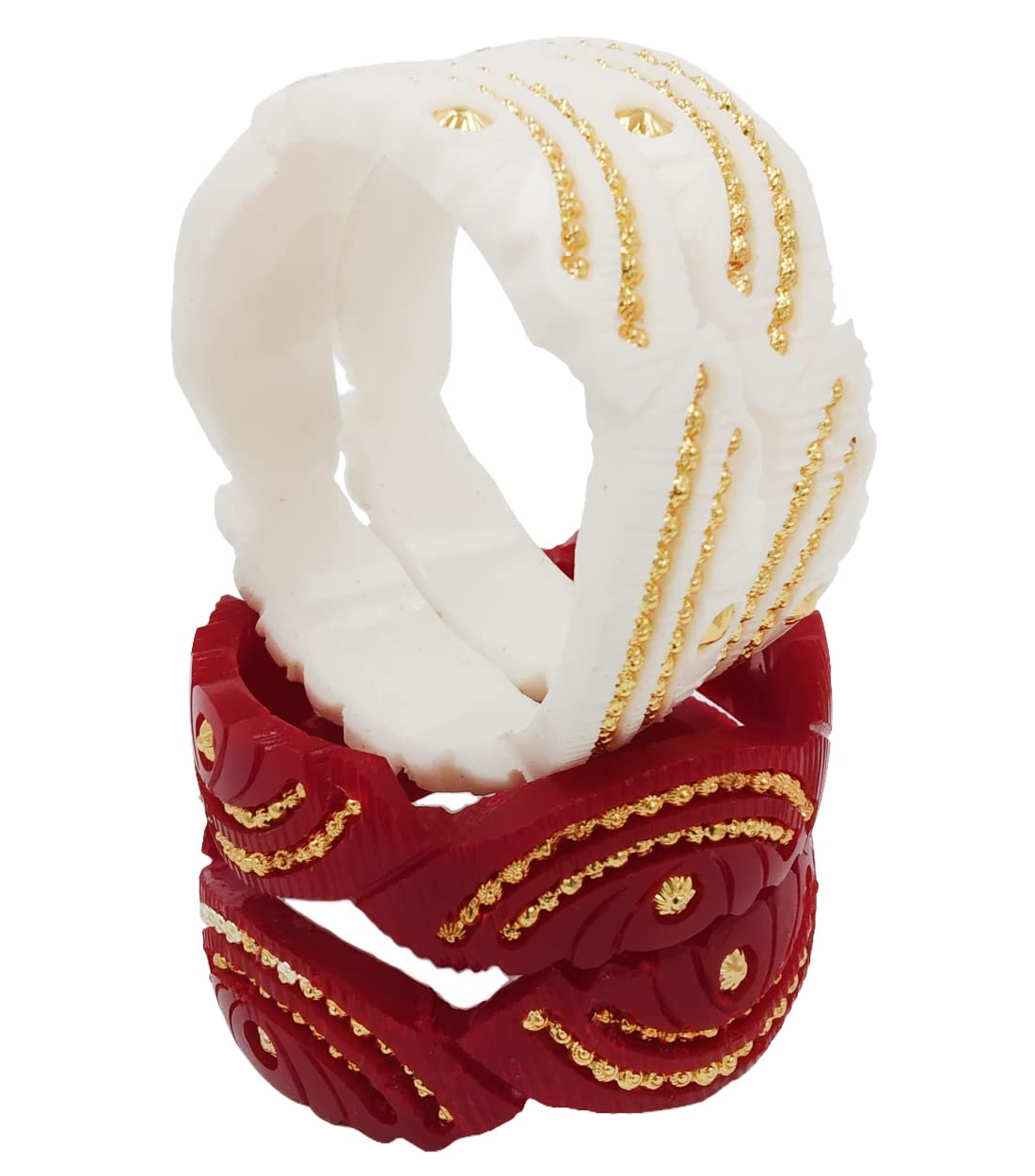 Tanvi J Gold Plated Bracelet Pola Bangles (Pair of Two) (2-4) (B0B7FX8C8C) Amazon Price History, Amazon Price Tracker