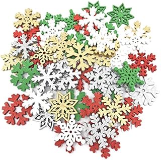 Special Touches 50 Mix Christmas Mix Wooden Christmas Snowflakes for Cardmaking Embellishments