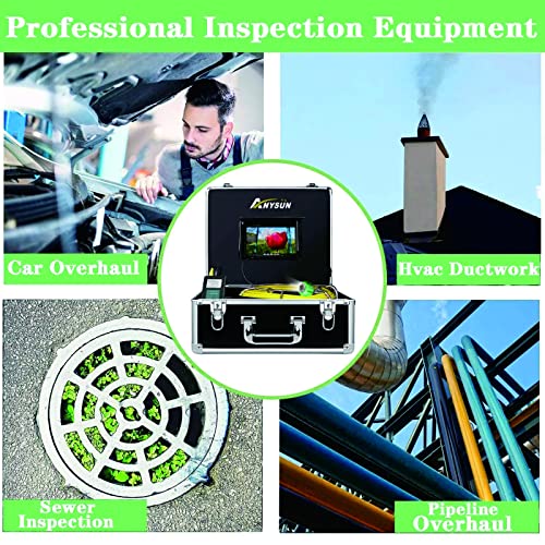 Sewer Inspection Camera 100Ft With Dvr Plumbing Pipe Snake Cam Chimney Video Inspection Equipment 7 Inch Lcd Monitor Waterproof Ip68 With Dvr (8Gb Sd Card) #TOP5