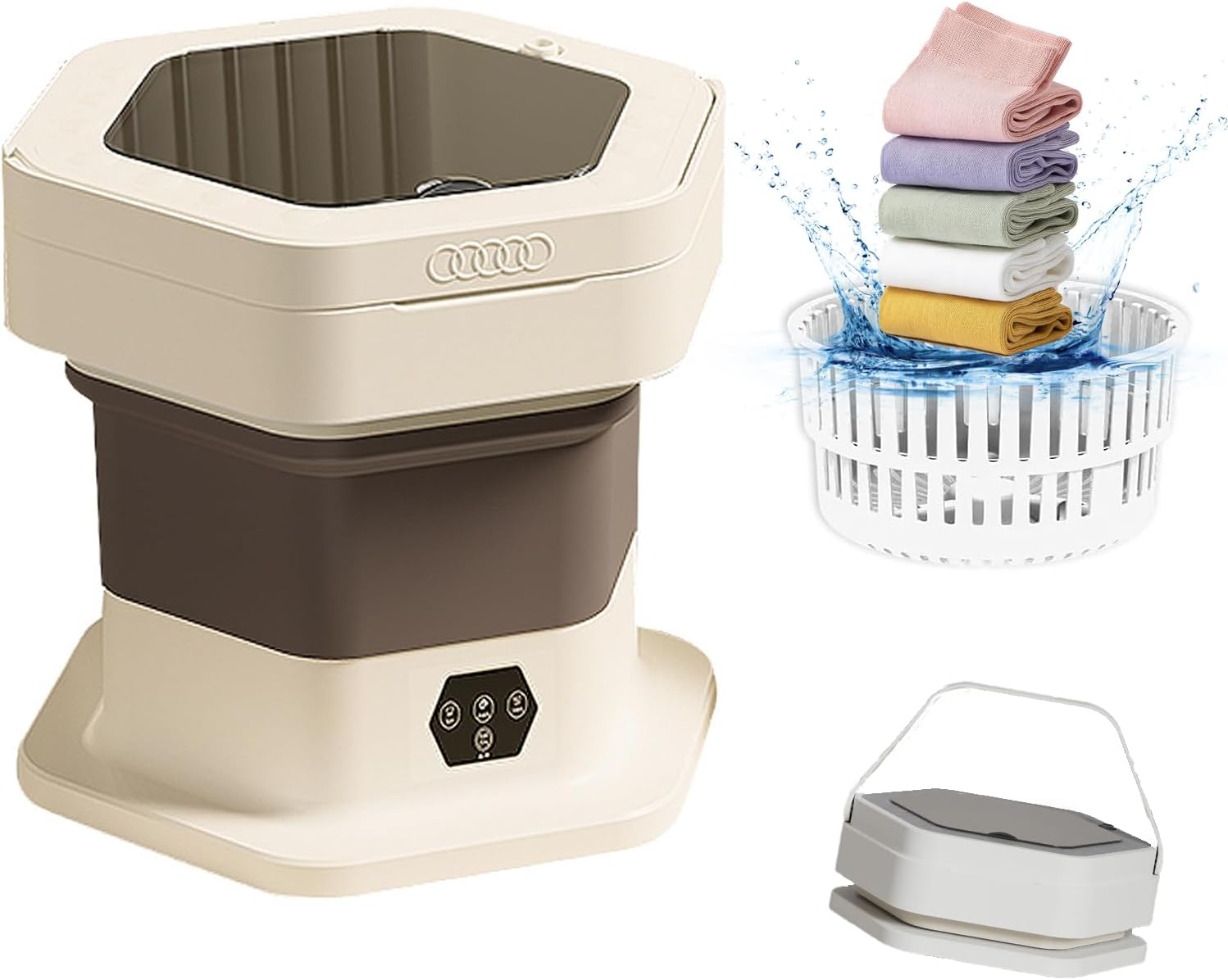 Portable Washing Machine, Collapsible Mini Washer and Dryer, Large Capacity, Foldable, for Apartment, Dorm, Camping, RV, Travel