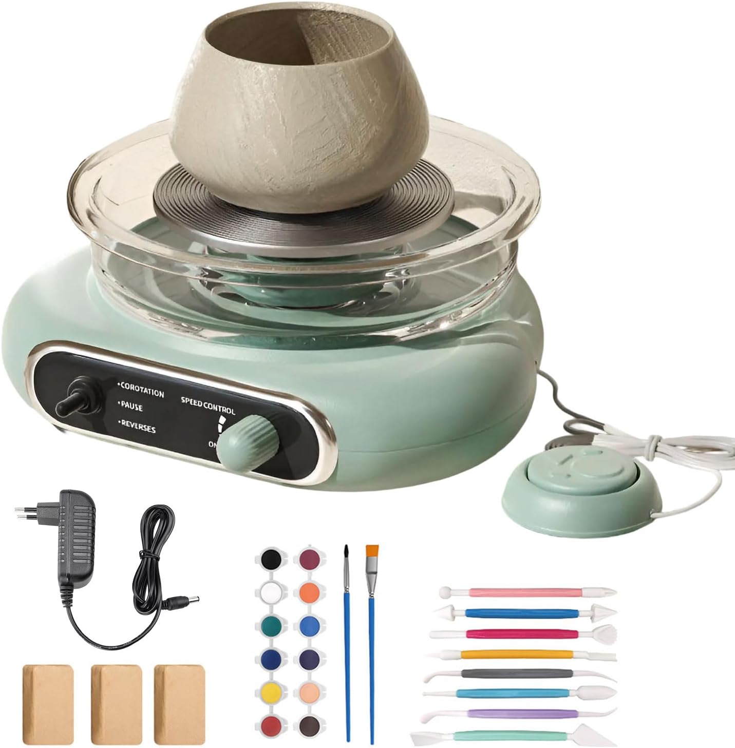 Roată electrică de olărit vedere completă