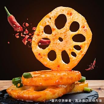 Mountain pepper, spicy two flavors lotus root slices, hot and sour snacks, snack spree, Chongqing flavors, vegetarian food, traditional street snacks, ready to eat (Mountain pepper,250g)