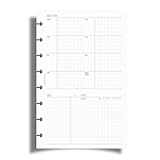 Cloth & Paper Weekly Admin Planner Inserts | Half Letter Size 5.5 x 8.5 Inches | 8 Disc Punch | Monday Start | Weekly Agenda Refill with Task Column & Habit Tracker | Fits Cloth & Paper Large Folio