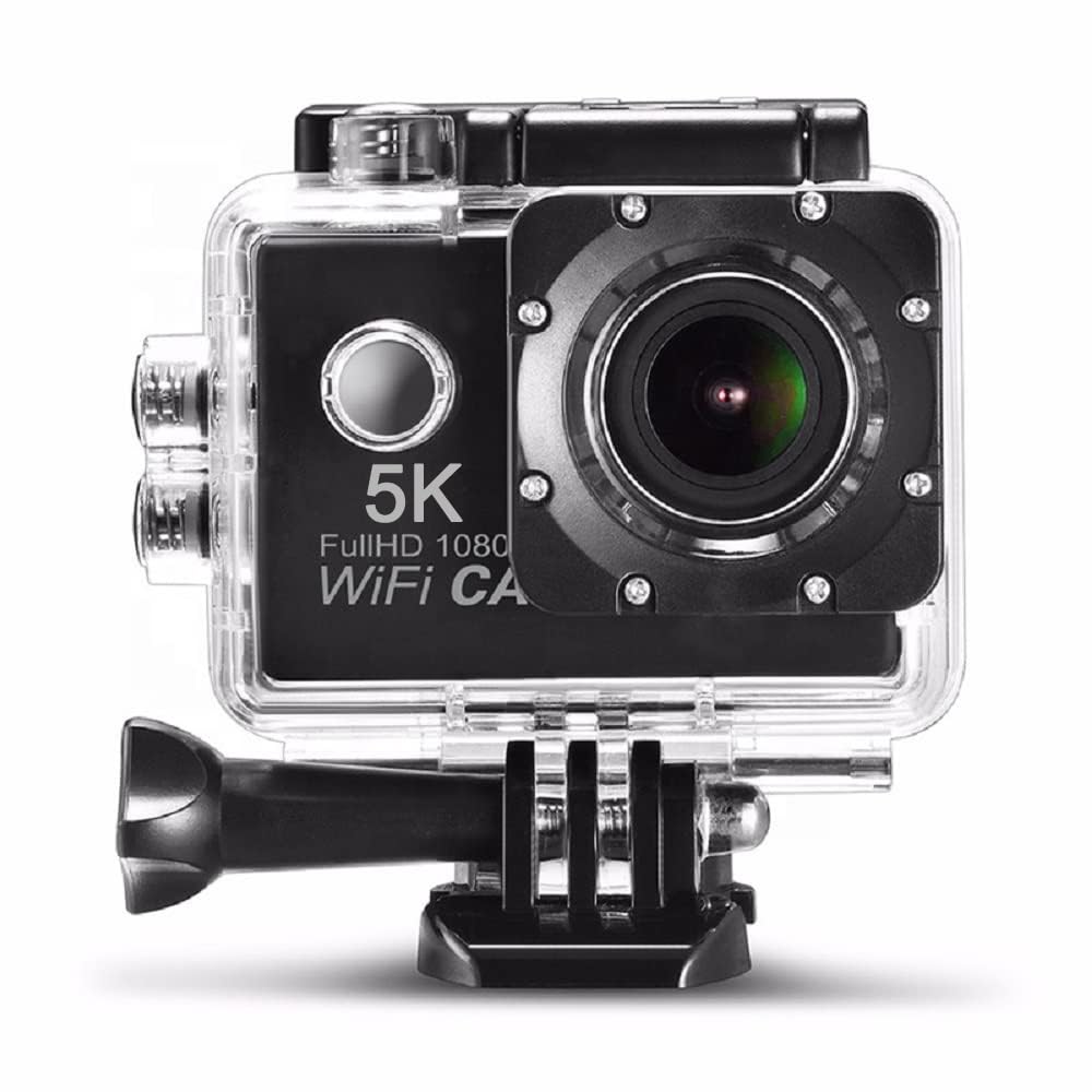5K Action Camera Bundle | WiFi | 16MP | 170° Wide Angle Lens | Perfect for Vlogging, Bike Helmet Moto vlogging & Travel Adventures | Complete Accessories Kit Included