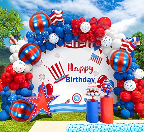 Huge 22 Inch Red And Blue Balloons - Pack Of 6, 360 Degree 4D Sphere Round Red Blue Balloons For Carnival Theme Party Decorations, Circus Theme Party Decorations, Carnival Decorations #TOP3